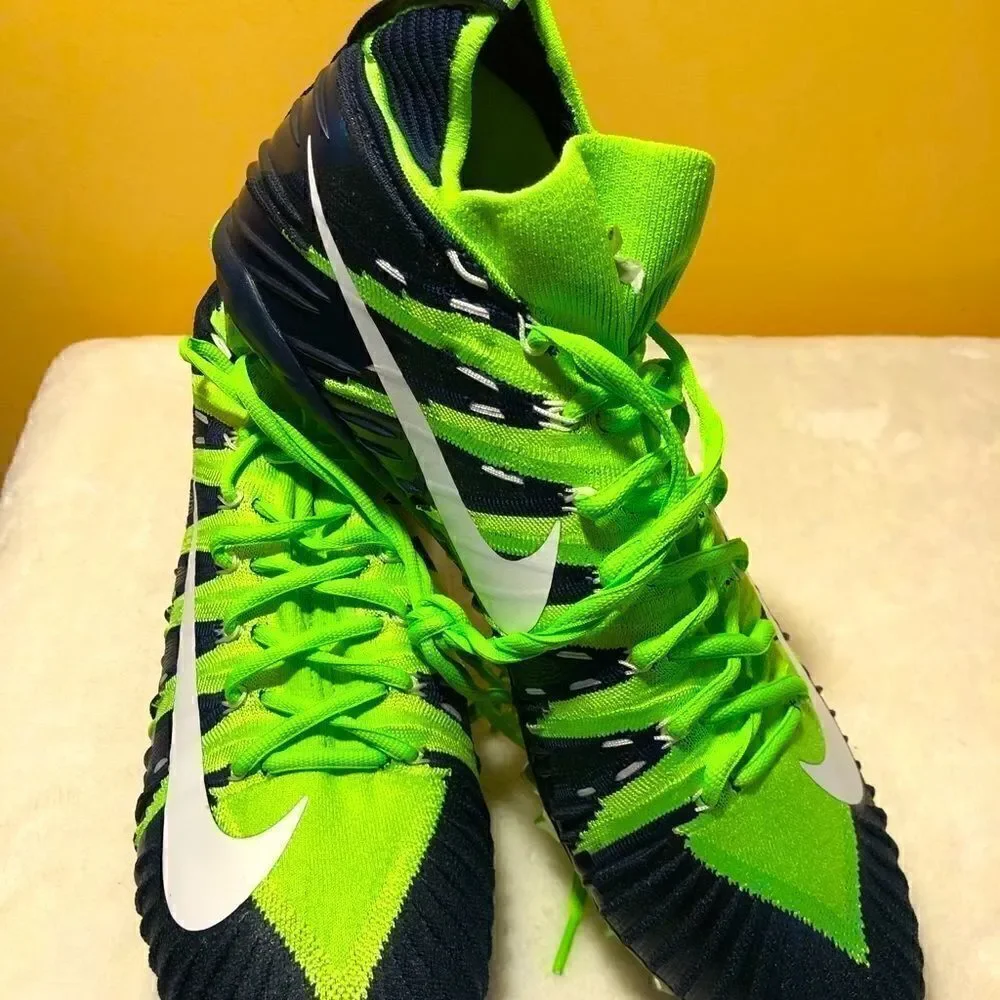 NIKE ALPHA MENACE PRO GREEN/NAVY CLEATS 15 NEW